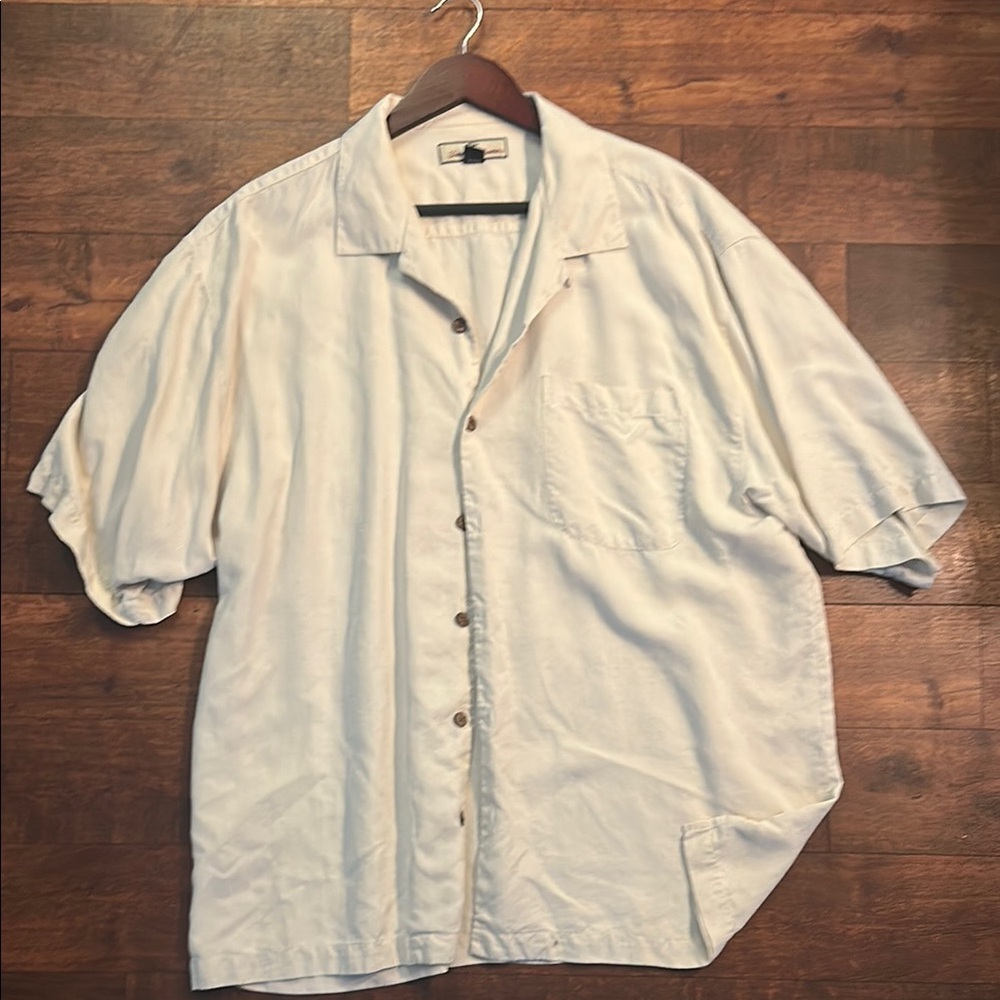Tommy Bahama Cream Casual Button Down Shirt Timeless Design